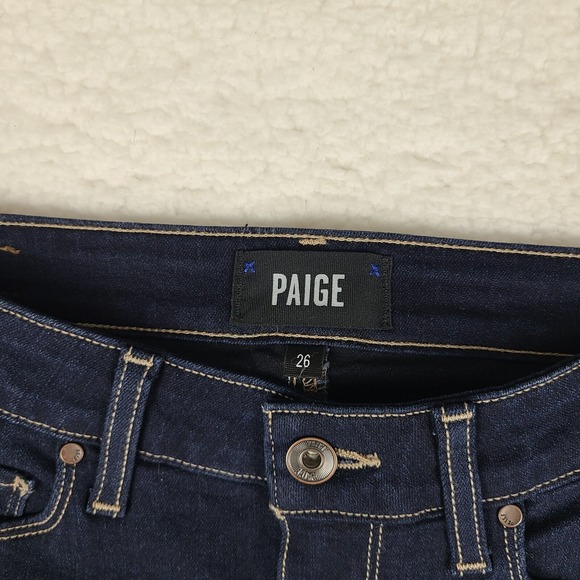 Paige Jeans Womens 26 Blue High Rise Edgemont Acadia No Whiskers Dark Wash *‎ - Picture 3 of 15